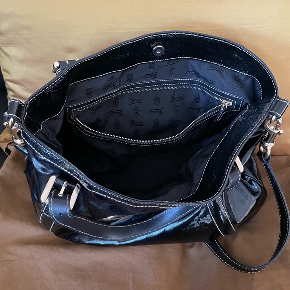💯Auth GUCCI Tote/Crossbody Bag Shiny Leather Large Great Condition - Picture 3 of 12